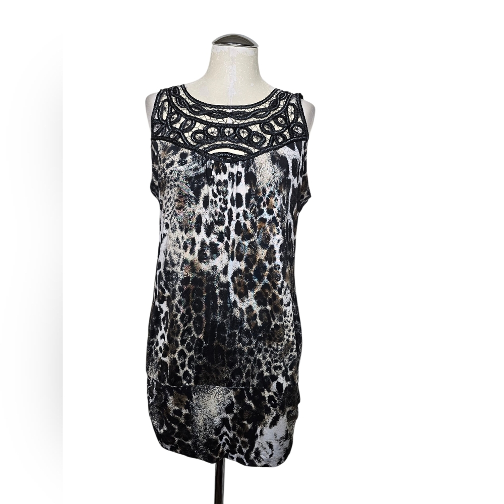 Studio Y Animal Print Sleeveless Tunic Size L